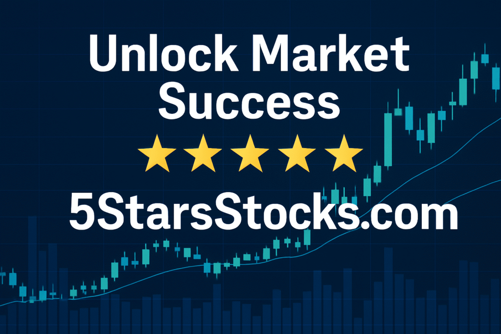 Stock success visual with 5StarsStocks.com and growth chart