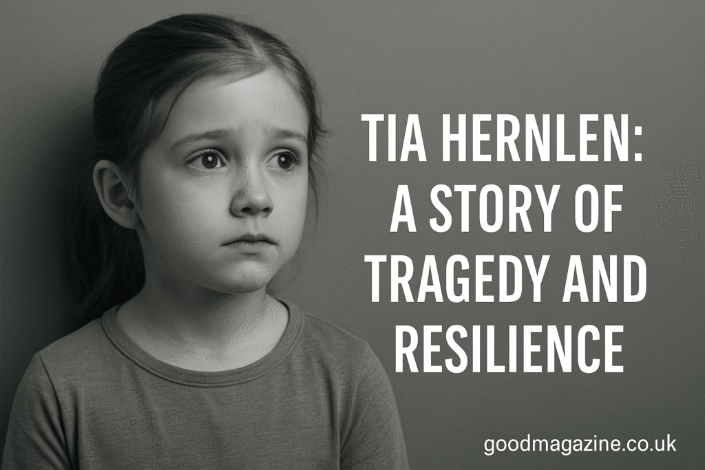 Young girl symbolizing Tia Hernlen in a tragic and emotional setting