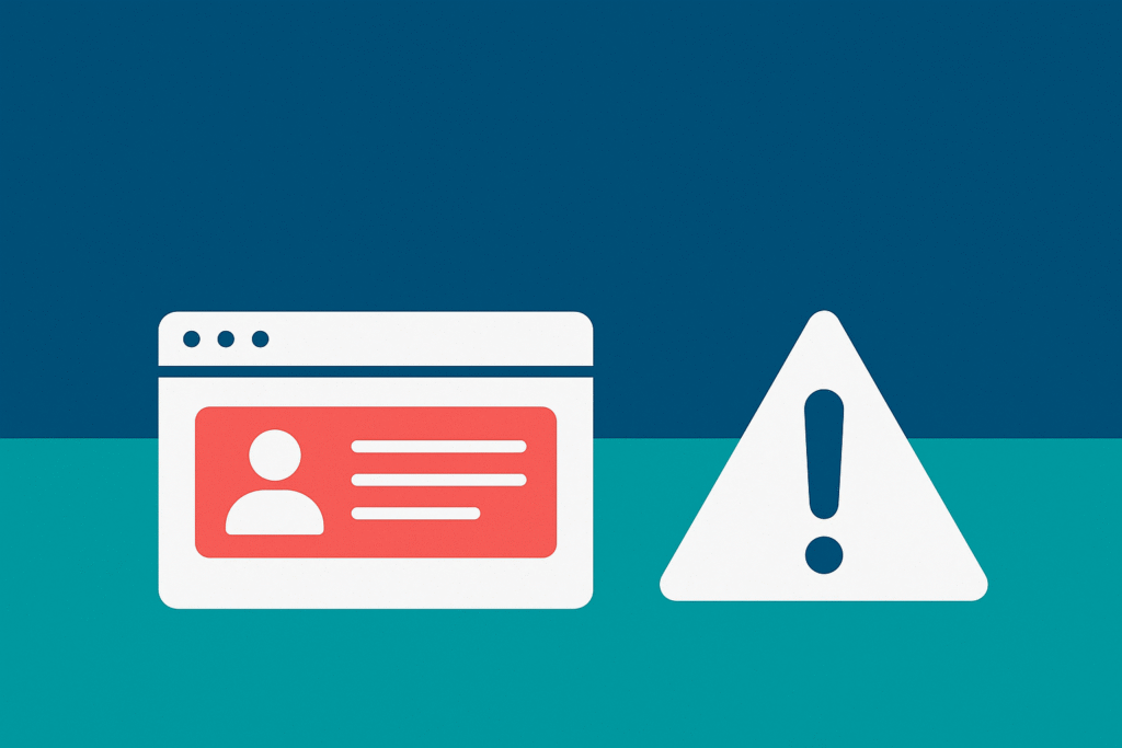 Web browser warning alert concept illustration